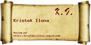 Kristek Ilona névjegykártya