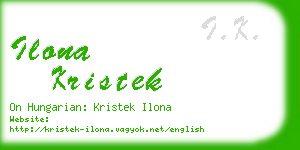 ilona kristek business card